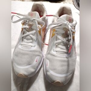 Nike White and Peach Running Shoes